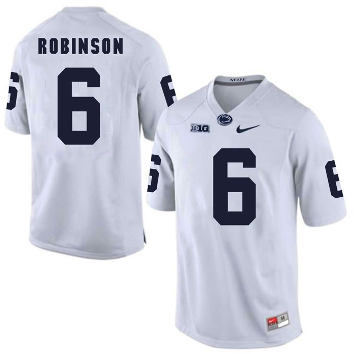Penn State Nittany Lions #6 Andre Robinson White College Football Jersey DingZhi